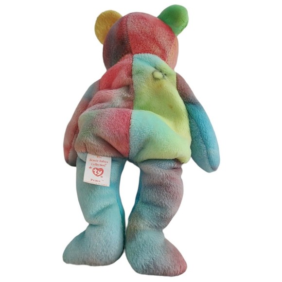 Ty Beanie Baby Peace Bear 1996 NO Ear tag Errors on Tush tag Star Handmade - Picture 3 of 5